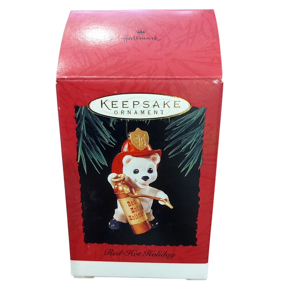 Vintage Hallmark Keepsake Ornament 1994 Red-Hot Holiday Firefighter Polar Bear